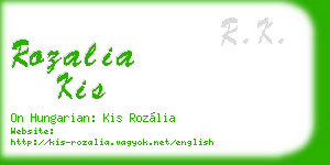 rozalia kis business card